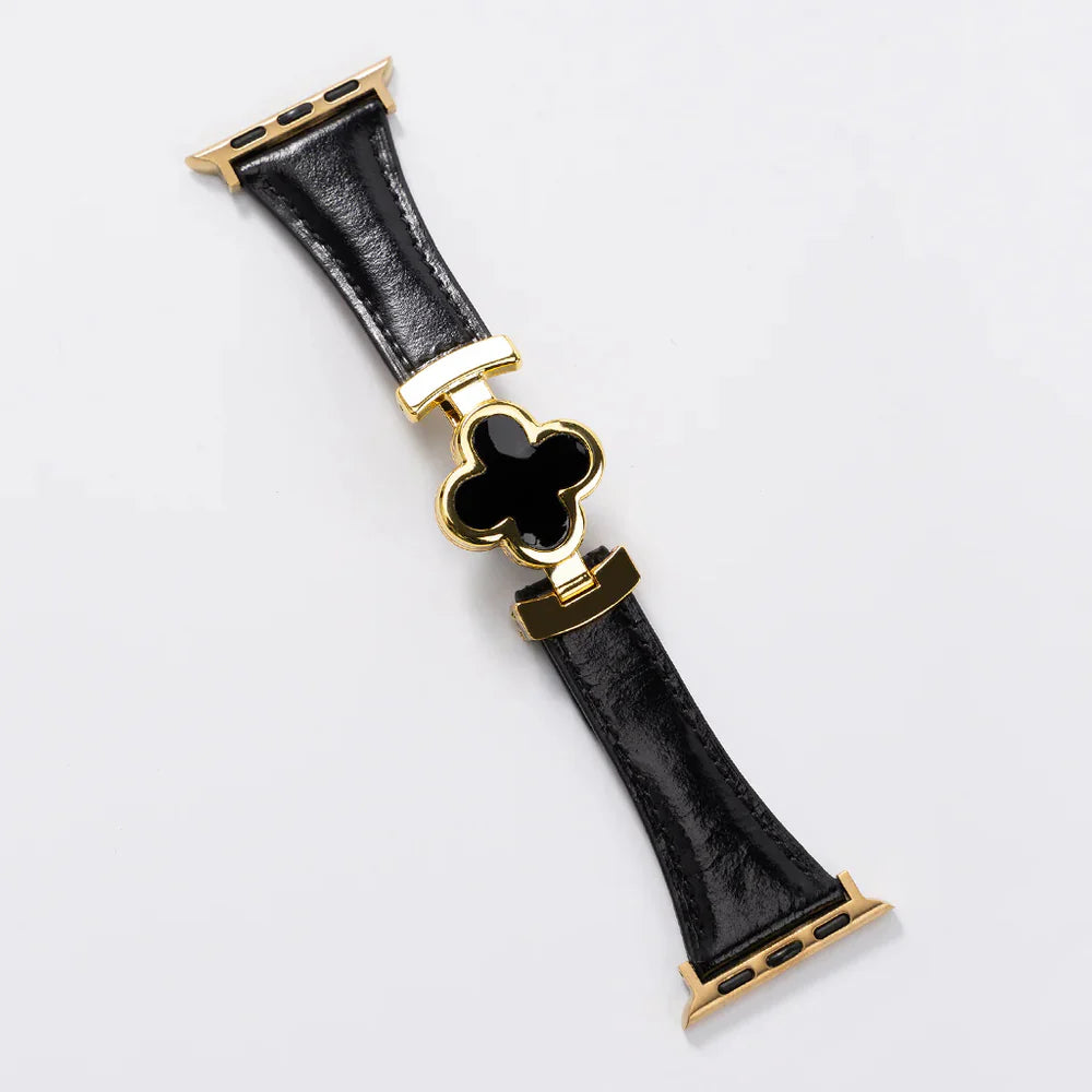 Lucky Flower Leather Strap For Apple Watch