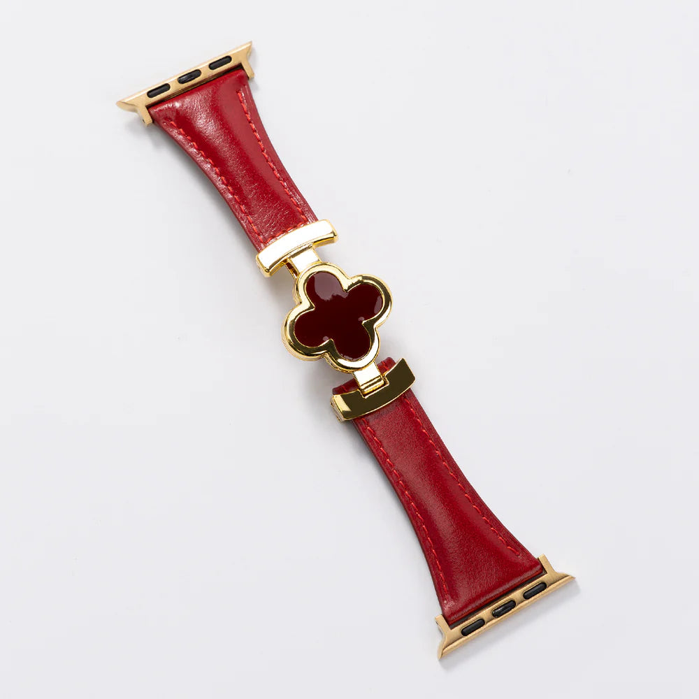 Lucky Flower Leather Strap For Apple Watch
